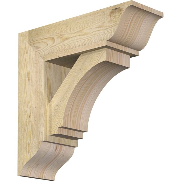 Ekena Millwork Imperial Traditional Rough Sawn Bracket w/ Offset Brace, Douglas Fir, 8"W x 24"D x 24"H BKT0806X24X24IMP01RDF - main